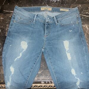 Guess Women's Blue Distressed Skinny Jeans